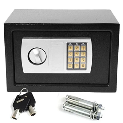 Image of 31x20x20cm Digital Electronic Safety Box 8.5L Black Security Cash Cabinet Safe for Home Office Hotel Storing Money Jewelry with Keys Wall Floor Mounted Design