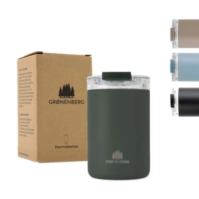 Image of Groenenberg Travel Mug Coffee Cup 350 or 473ml 100% Leakproof hot for Hours Recycled Stainless Steel Mugs Drinks (Forest, ml)