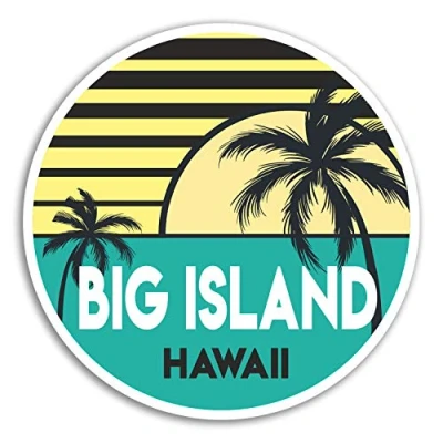 Image of 2 x 10cm Big Island Vinyl Stickers Hawaii Travel Sticker Laptop Luggage #18023 (10cm Wide)