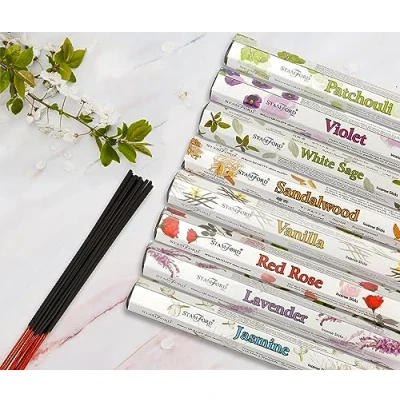 Image of Stamford Premium Incense Sticks Mix Collection 8pk Scented Aromatherapy for Meditation &amp; Relaxation Lavender, Sandalwood, Vanilla Long Lasting Fragrance