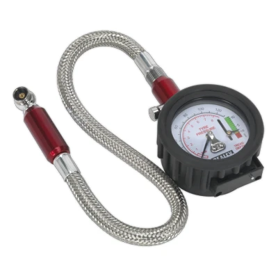 Image of Sealey Tyre Pressure Gauge &amp; Tread Depth Flexible Hose 0 8bar(0 120psi)
