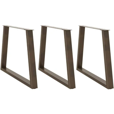 Image of vidaXL Dining Table Legs V Shape 3 pcs Powder Coated Natural Steel Adjustable Foot Levellers Coffee Base Office/Indoor