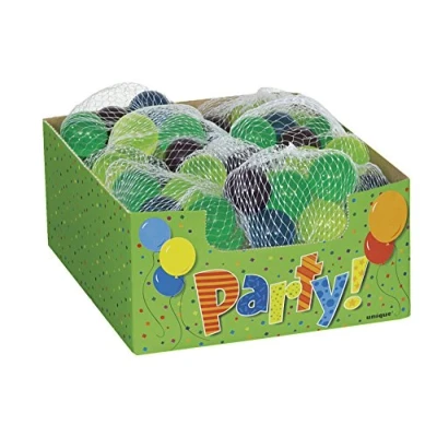Image of Clear Glittered Bounce Balls Pack of 6 Sparkling and Bouncy Colorful Toy Balls, Party Bag Fillers for Fun &amp; Festive Occasions