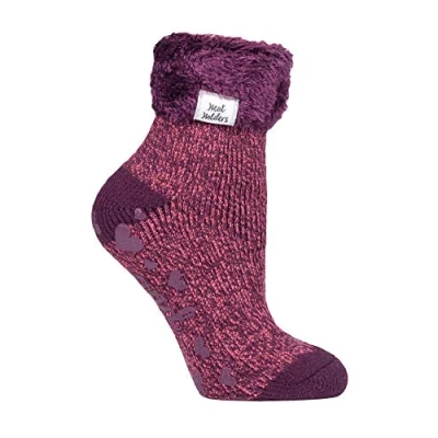 Image of Heat Holders Ladies Extra Soft Fluffy Non Slip Thermal Low Cut Ankle Slipper Lounge Bed Socks with Grips (HHL12), 4 8 uk, 37 42 eur