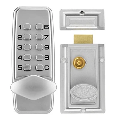 Image of Digital Mechanical Password Door Lock,Digital Code Lock Security,2 4 Digits Cabinet,KeyPad Combination Key Coded Button for Indoor and Outdoor Doors.