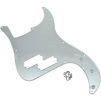 Image of Dopro 13 Hole Precision Bass Pickguard PB P Scratch Plate Fits USA/Mexican Fender Silver Mirror