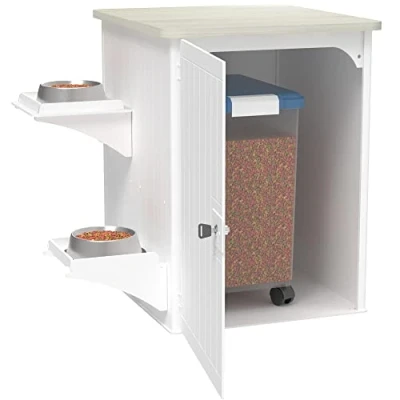 Image of Palram Rocky Pet Food Storage Containers Cabinet with Integrated Feeding Station for Dogs and Cats