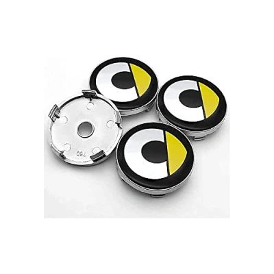 Image of 4pcs Car Hub Centre Caps, DustProof Rims Badge Wheel Center Waterproof Hubcaps, Exterior Decoration Accessories, For Smart Fortwo Forfour 450 451 454 453, 60mm
