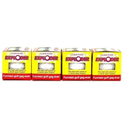 Image of Exploding Golf Balls (Sleeve of 4) Prank That Explode Into A Cloud White Smoke Upon Impact Funny Novelty Gag Gift for Golfers