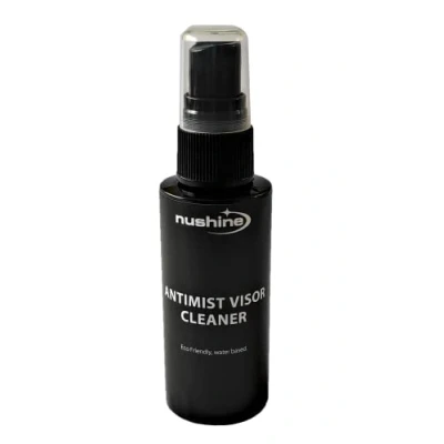 Image of Nushine Anti mist/Anti fog Visor Cleaner 50ml Ecofriendly, Water Based and Solvent Free. Works on Motorcycle Helmets visors, Safety Helmets, Glasses, Goggles Mirrors