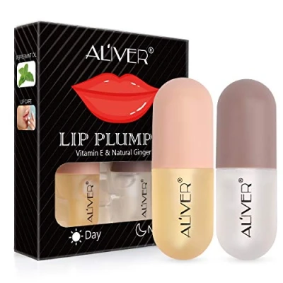 Image of Lip Plumper Gloss Natural Plumper,Plumper Set Contains Day and Night Clear Plump Enhancer for Fuller &amp; Hydrated Lips Give Volume,Moisturize