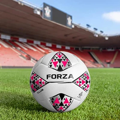 Image of FORZA Training &amp; Match Club Footballs Ball Sizes: 3, 4 5 Various Pack Sizes (Pack of 1, White Pink Size 3)