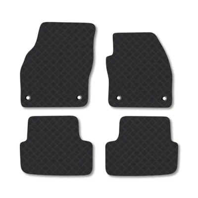 Image of Rubber Car Mats Compatible with Skoda Fabia (2021 ) Tailored Fit Floor Set Accessory Black Custom 4 Pieces Clips Anti Slip Backing, Heavy Duty &amp; Waterproof