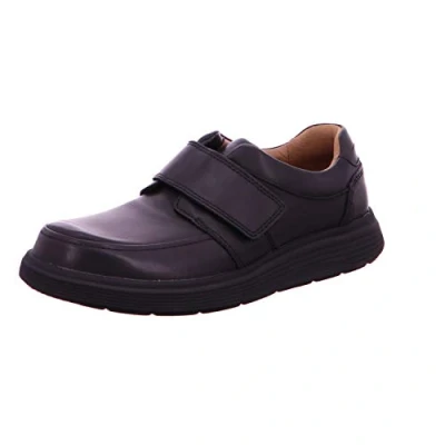 Image of Clarks Men&#039;s Un Abode Strap Loafers, Black, 10 UK