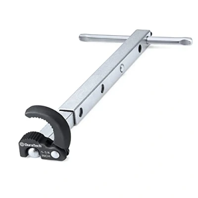 Image of DURATECH Telescopic Basin Wrench, Adjustable Jaw Capacity of 3/8&quot; to 1 1/4&quot;(10mm 32mm), with 10&quot; 17&quot; (250mm 430mm) Extendable Handle, Sink Wrench for Tight Space