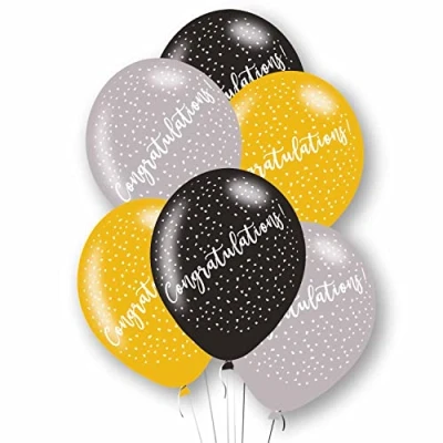 Image of Amscan 9912794 Rtl Balln 6Pk Congratulations