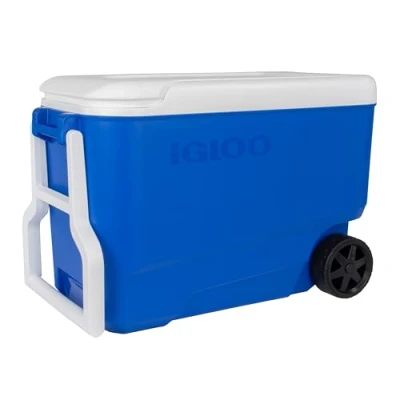 Image of IGLOO Wheelie Cool 38 Roller Box, Blue/White, 36 Litre
