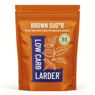 Image of Low Carb Larder Erythritol &amp; Stevia Plant Based Sugar Alternative Brown Sug*r 1kg, Keto Friendly, 0g Net Carbs, Zero Calorie, for Baking Hot Drinks