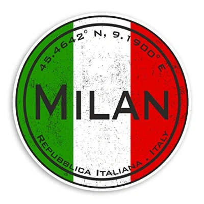 Image of 2 x 10cm Milan Italy Vinyl Stickers Italian Flag Travel Sticker Luggage #20589 (10cm Wide)