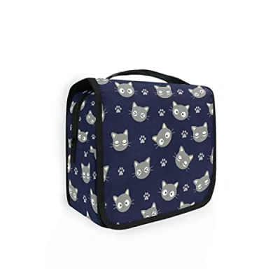 Image of Moyyo Kawaii Cartoon Cats Paw Toiletry Bag Travel Wash Organised Hanging Gym Camping Portable Cosmetic Organiser for Women Girls Kids