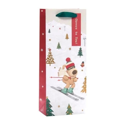 Image of Boofle Christmas Bottle Gift Bag Festive Xmas Wrap Gifting Accessory 563999