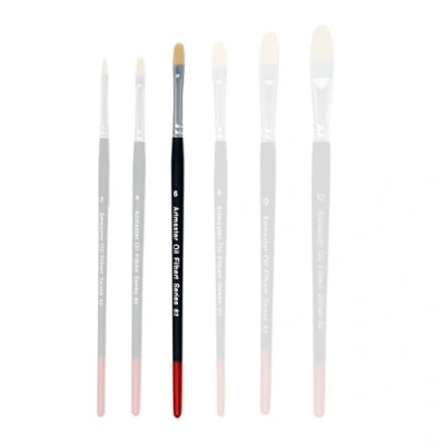 Image of The Art Shop Skipton Artmaster Oil Paint Brushes Series 82 Filbert 6 Sizes (6)