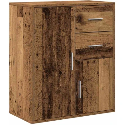 Image of Sideboard with Drawer Shelf Storage Door Old wood 60 x 31 70 cm Engineered Vidaxl