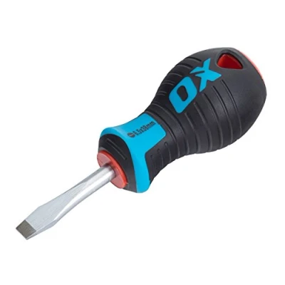 Image of OX Pro Slotted Flared Screwdriver Stubby 6.5x38mm