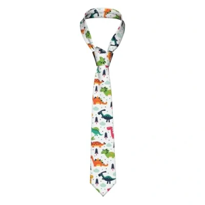 Image of Colorful Dinosaurs Printed Ties For Men Fashion Suit Tie Classic Neck Skinny Wedding Business Formal Neckties