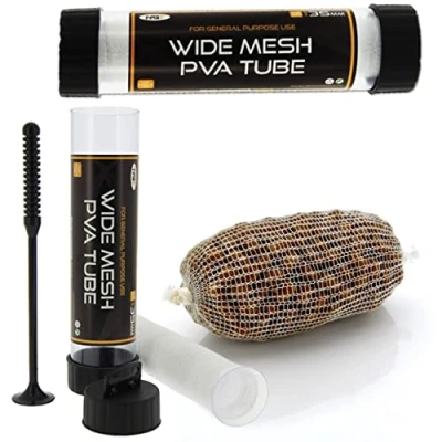Image of PVA Wide Mesh 7 Metres NGT TUBE &amp; Plunger 35mm Carp Coarse Fishing Baiting