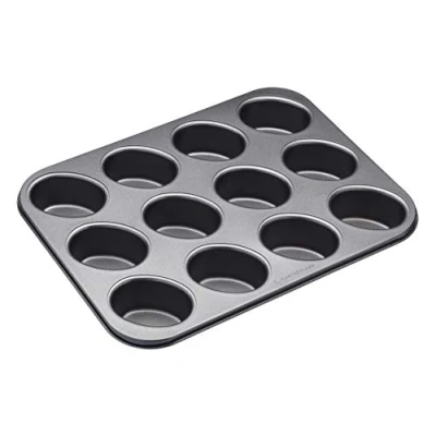 Image of MasterClass KCMCHB88 12 Hole Non Stick Friand Tin, Steel, Grey