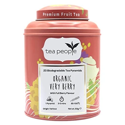 Image of Tea People Organic Very Berry Fruit Pyramids Caddy (Pack of 20)
