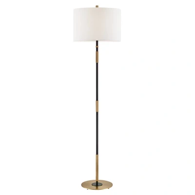 Image of Bowery 1 Light Floor Lamp Aged Brass