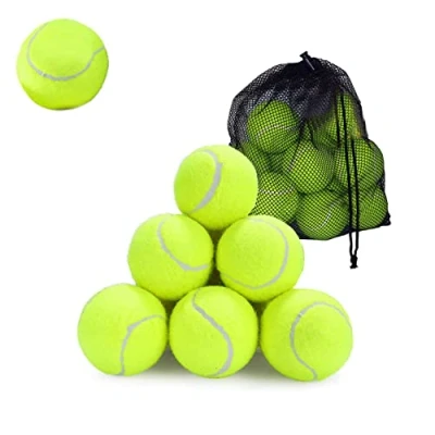 Image of Knight Tennis Balls with Mesh Carrying Bag Pack of 12 &amp; 24Pressureless,All Court Types Sports Dog, Pet Exercise Practice Throwing Machine Cricket Ball Soft (12PK)