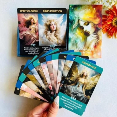 Image of LIGHTOF JUSTICE Angel Numbers Oracle Cards, Cards for Beginners, Enhance Your Spiritual Journey with The Number Affirmation