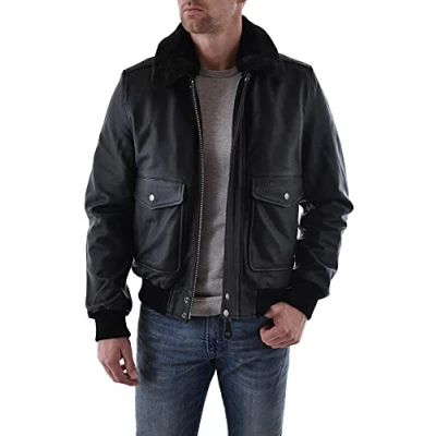 Image of Schott Lcofficier Bomber Jacket, Men&#039;s, Size: XL, Black