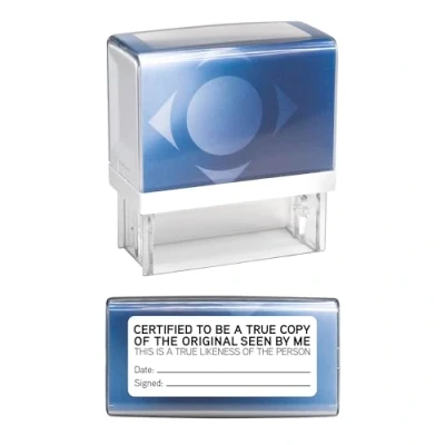 Image of Certified True Copy of The Original/True Likeness Person Stamp 58mm x 22mm