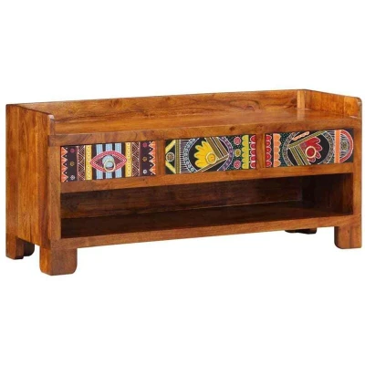 Image of vidaXL Shoe Bench 100x35x45 cm Solid Wood Acacia