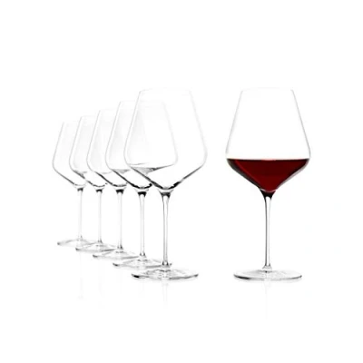 Image of Stölzle Lausitz Burgundy Goblet Starlight Set of 6 I 820 ml Red Wine Glasses Ideal for Extra Thin Dishwasher Safe Goblets Maximum Flavour Development