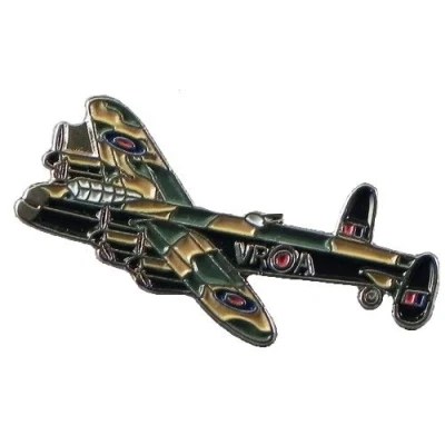Image of Metal Enamel Pin Badge WW2 Lancaster RAF Aeroplane Airplane plane aircraft