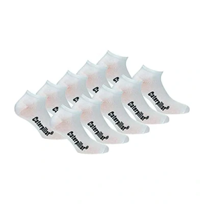 Image of Caterpillar Sneaker 10 Pairs Short socks, ankle height, in soft Cotton (White, 9 11)