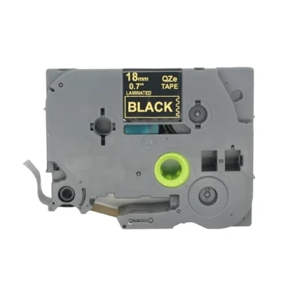 Image of BROVACS 1 Pack Gold on Black Laminated Label Tape Compatible for Brother P Touch Printer TZ 344 TZe 18mm 3/4&quot; OPA4344