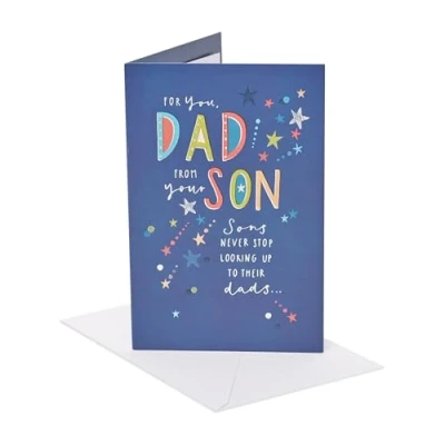 Image of UK Greetings Father&#039;s Day Card from Your Son Stars Design