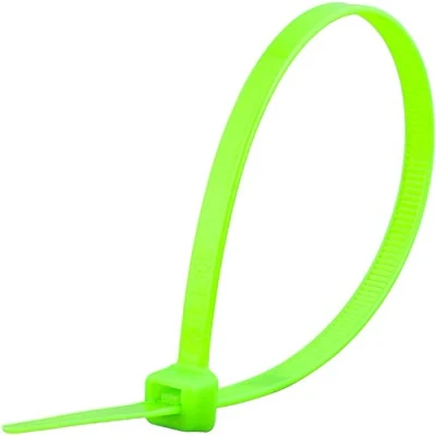 Image of UKCable Ties Fluorescent Cable Green Nylon (10, 370mm x 7.6mm)