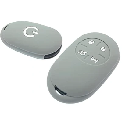 Image of Nordecco Silicone Key Fob Cover Protective Case Compatible With Fiat 500e Electric 2022 and Above (Grey)