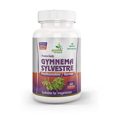 Image of Ayushya Gymnema Sylvestre (Madhunaashini) Capsule, 500 mg Pure Extract, 60 Capsules