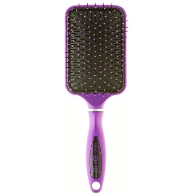 Image of Head Jog Paddle Hair Brush 92. Detangler With Ionic Bristle Pins Perfect For Wet Or Dry Detangling, Straightening and Blow Drying Hair. Helps Tangle &amp; Frizz Sleek, Shine (Purple)