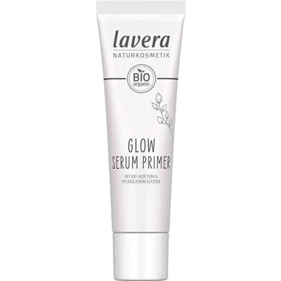 Image of lavera glow Serum Primer gently melts into the skin radiant, well groomed appearance naturally radiant vegan natural cosmetics 30 ml