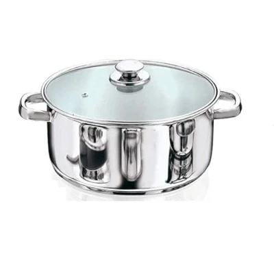 Image of Stainless Steel Everyday Casserole, Frypan, Sauce, Cooking pots (24 cm Casserole with Glass Lid)