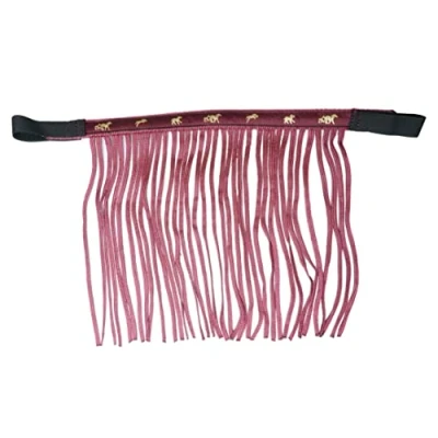 Image of Fly Fringe for Horses, Mask with Fringes and Fastening, Cover Shetty, Pony, Cob, Warmblood, Kb (Pony, Bordeaux)